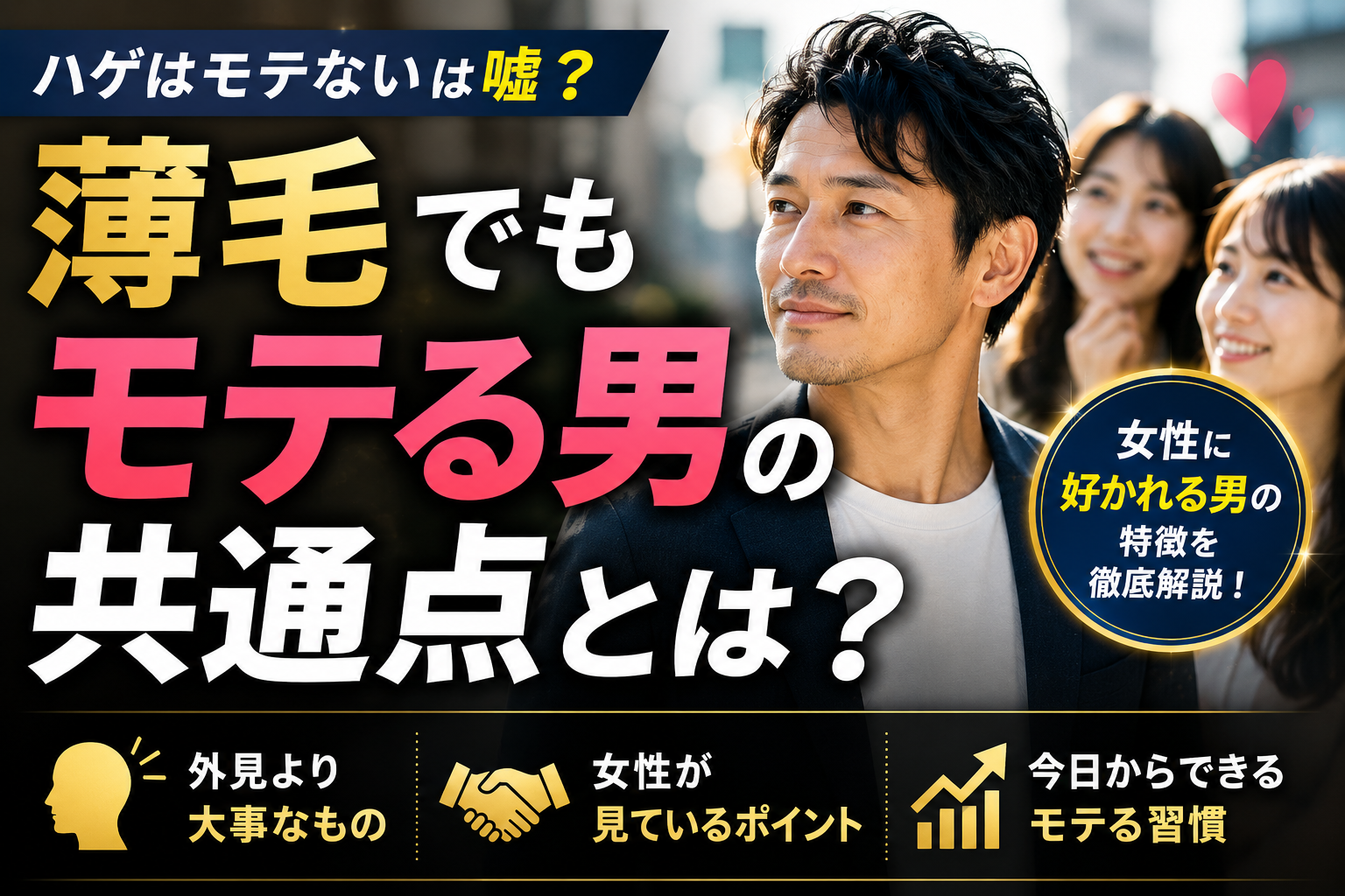 ハゲはモテないは嘘？薄毛でも女性に好かれる男の共通点