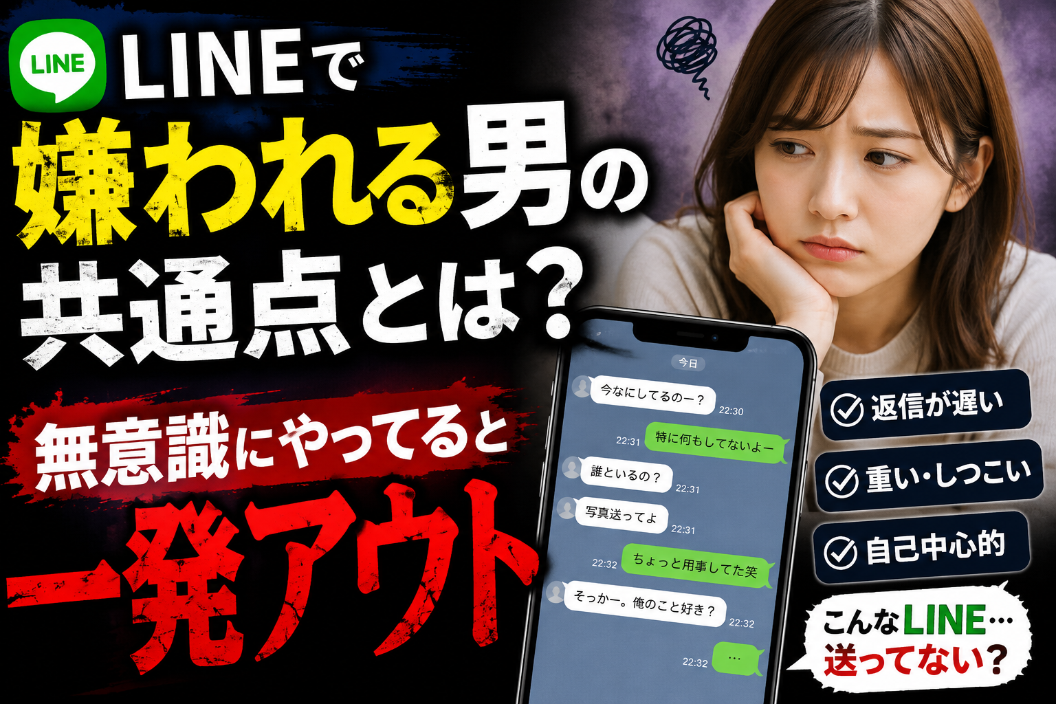 LINEで嫌われる男の共通点とは？｜無意識にやってると一発アウト